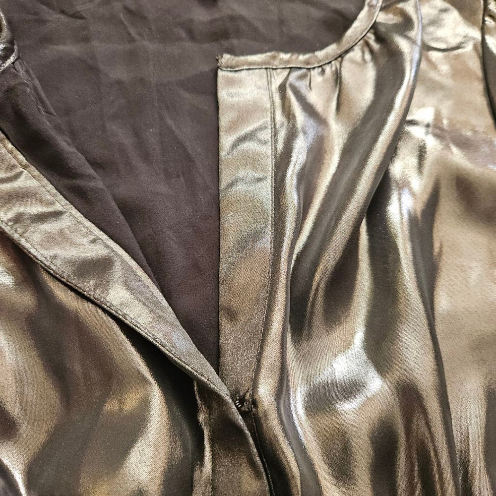 Anthropologie Somerset Maxi Dress Shine Edition Metallic Tiered Holiday Large - Picture 8 of 9